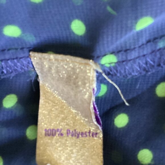 Vera Wang Princess Sheer Sleeveless Polka Dot Button-Up Top Sz S Blue 12A - Picture 9 of 10